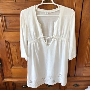 DVF Linen Swim Cover Up Caftan Tunic